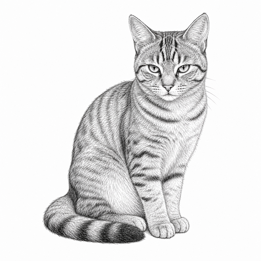 Fine line art style pet portrait example