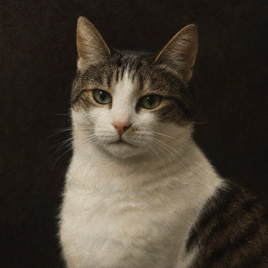Royal portrait style pet portrait example